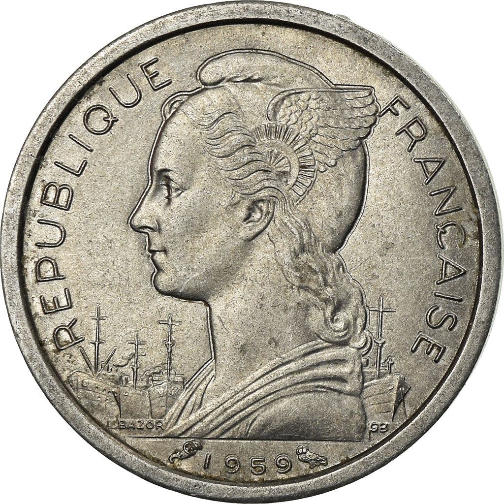 French Somaliland | 1 Franc Coin | Marianne | Waterbuck | Km:8 | 1959 - 1965
