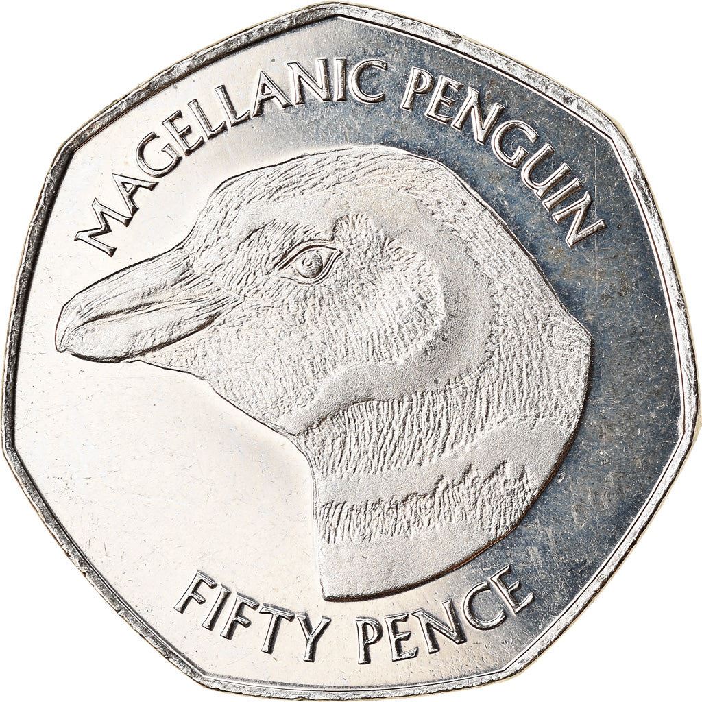 Falkland Islands | 50 Pence Coin | Magellanic Penguin | Km:196.1 | 2018 - 2021