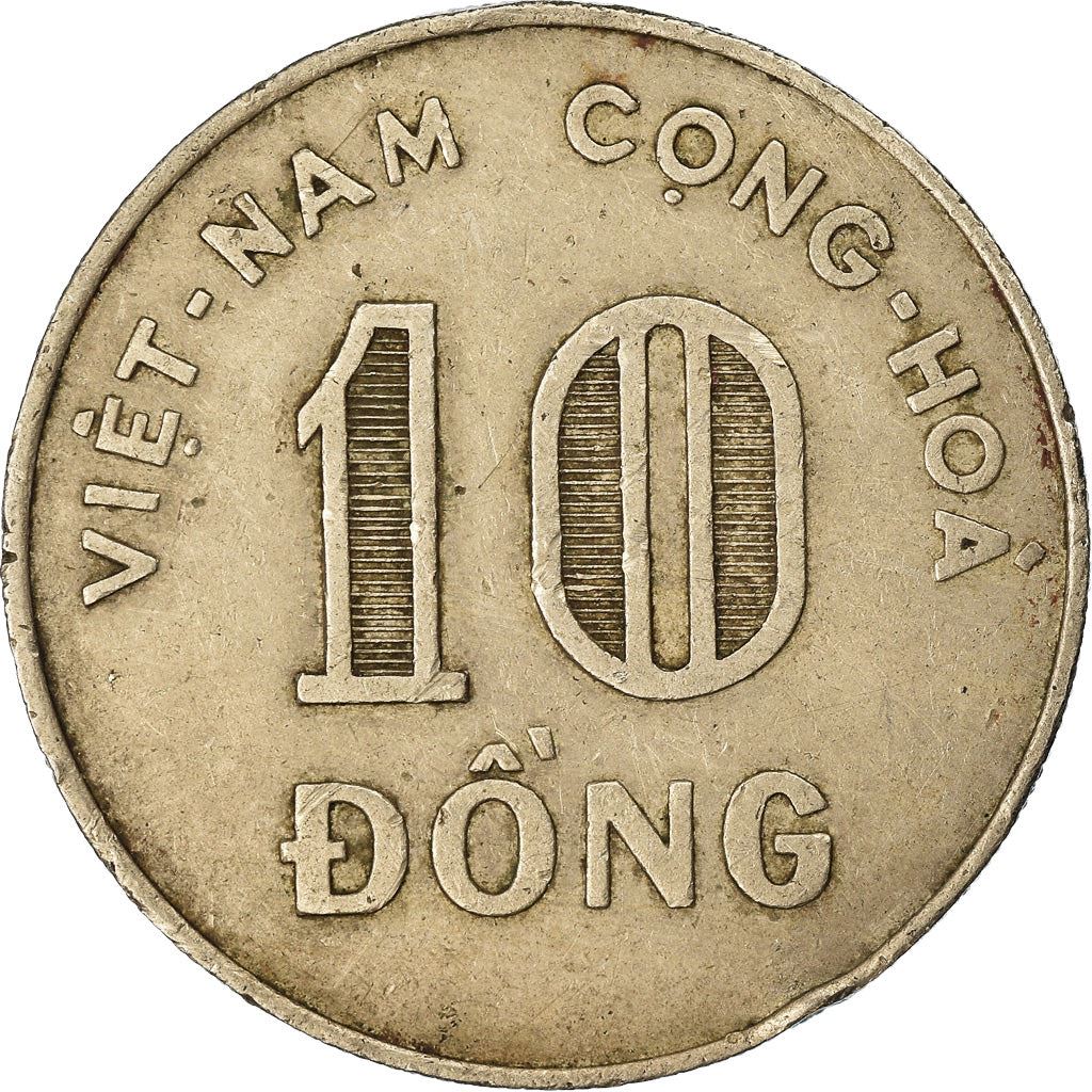 Vietnam › South Vietnam | 10 Dong Coin | Rice stalks | Km:8 | 1964 - 1967