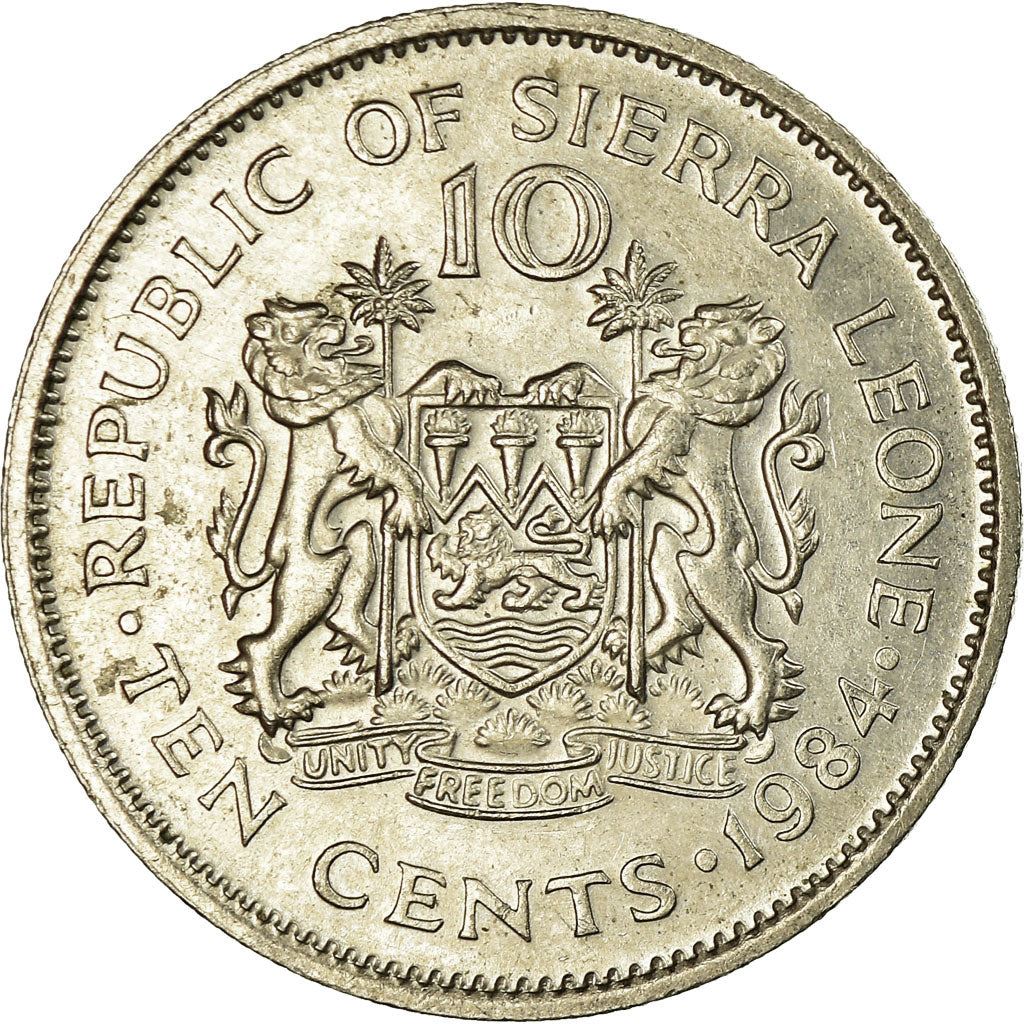 Sierra Leone 10 Cents Coin | President Siaka Probyn Stevens | KM34 | 1978 - 1984