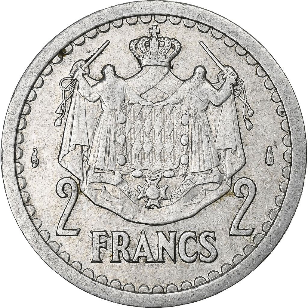 Monaco | 2 Francs Coin | Louis II | Km:121 | 1943
