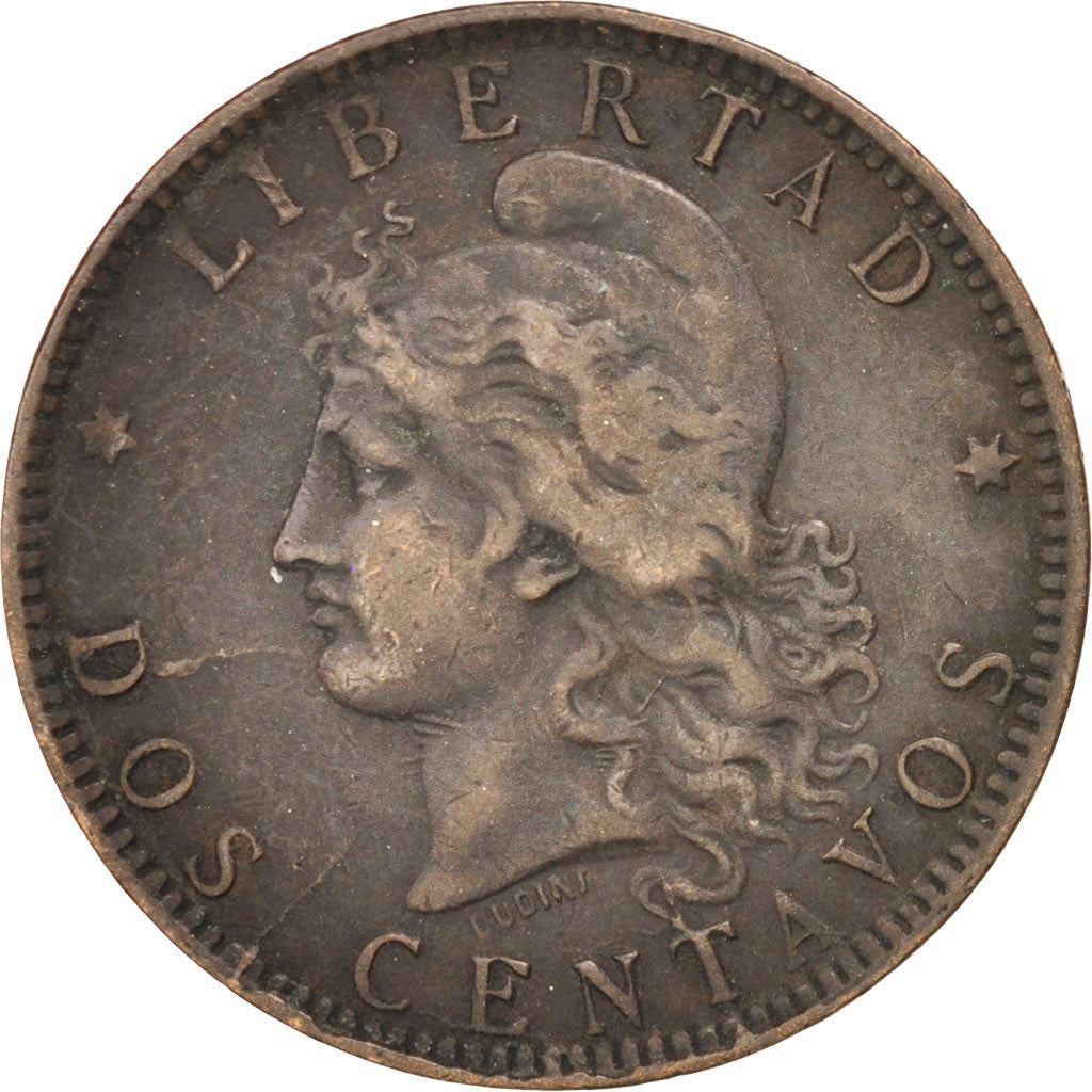 Argentina | 2 Centavos Coin | Phrygian cap | Km:33 | 1882 - 1896