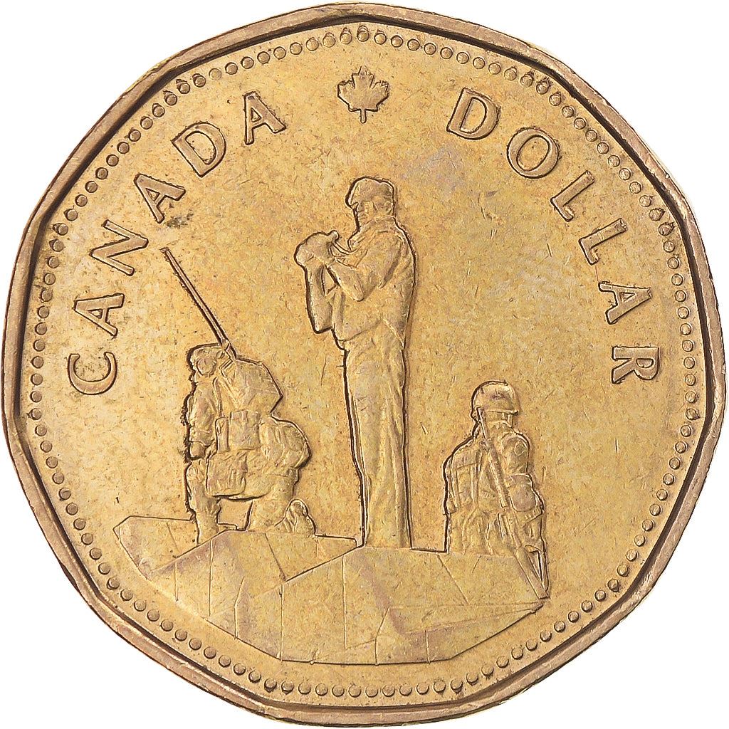 Canada | 1 Dollar Coin | Peacekeeping Monument | Bronze plated nickel | KM:258 | 1995