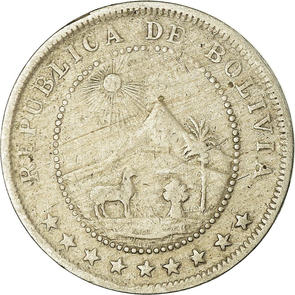 Bolivia | 5 Centavos Coin | Caduceus | Copper-nickel | KM:173 | 1893-1919