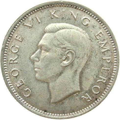 New Zealand | 1 Shilling Coin | George VI | Maori Warrior | Km:9 | 1937 - 1946