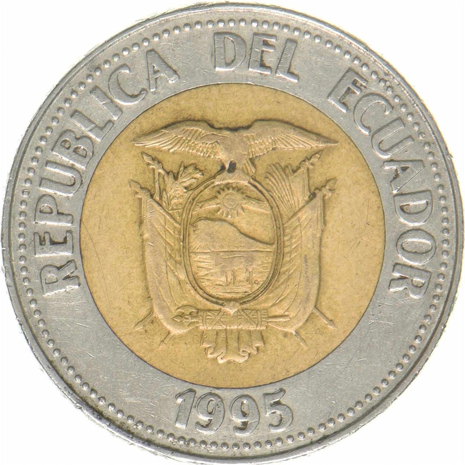 Ecuador | 500 Sucres Coin | State Reform | Isidro Ayora | Bimetallic | KM:97 | 1995