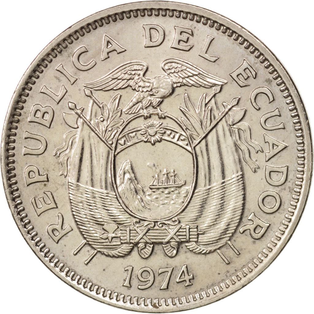 Ecuador | 20 Centavos Coin | Copper-nickel | Coat of Arms | KM:77.2 | 1974