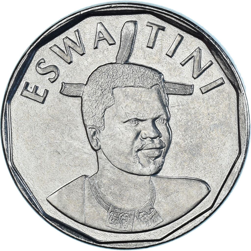 Kingdom of Eswatini | 50 Cents Coin | King Mswati III | Lions | Km:71 | 2018 - 2021