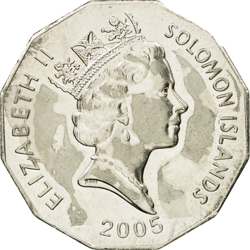 Isole Salomone | Moneta da 50 centesimi | Elisabetta II | Scudo e stemma delle Isole Salomone | Km:29 | 1990 - 2005