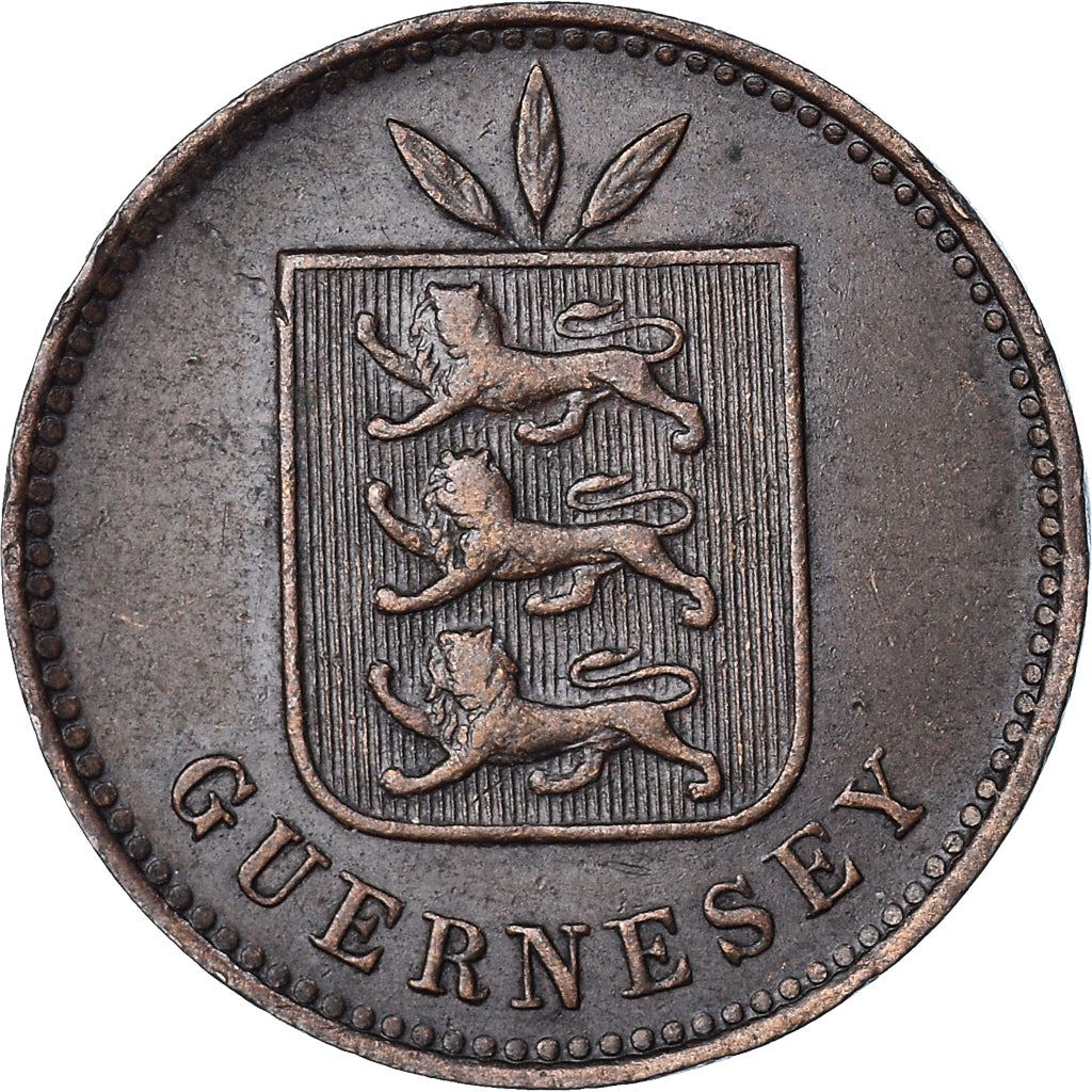 Guernsey 4 Doubles Coin | Guernsey Arms | KM5 | 1864 - 1911