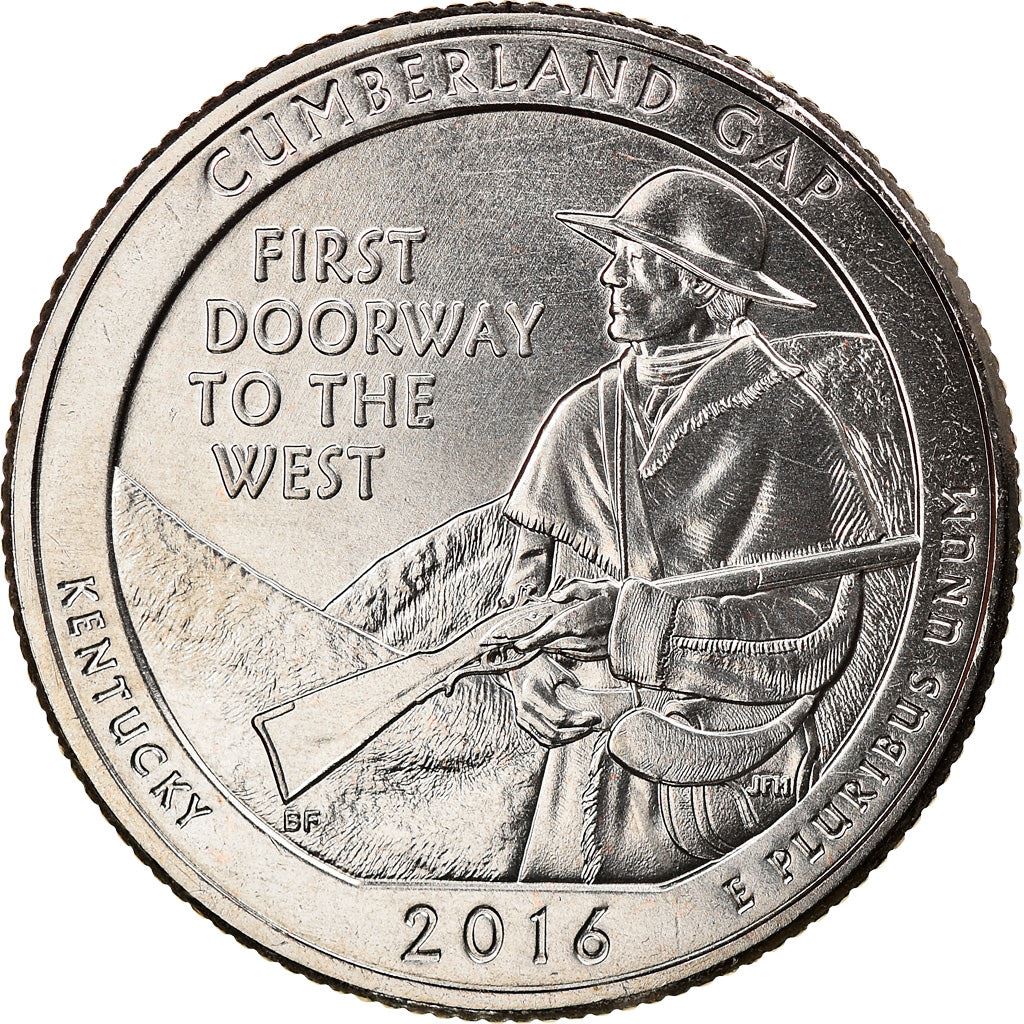 United States | 1/4 Dollar Coin | Cumberland Gap Park | Km:636 | 2016