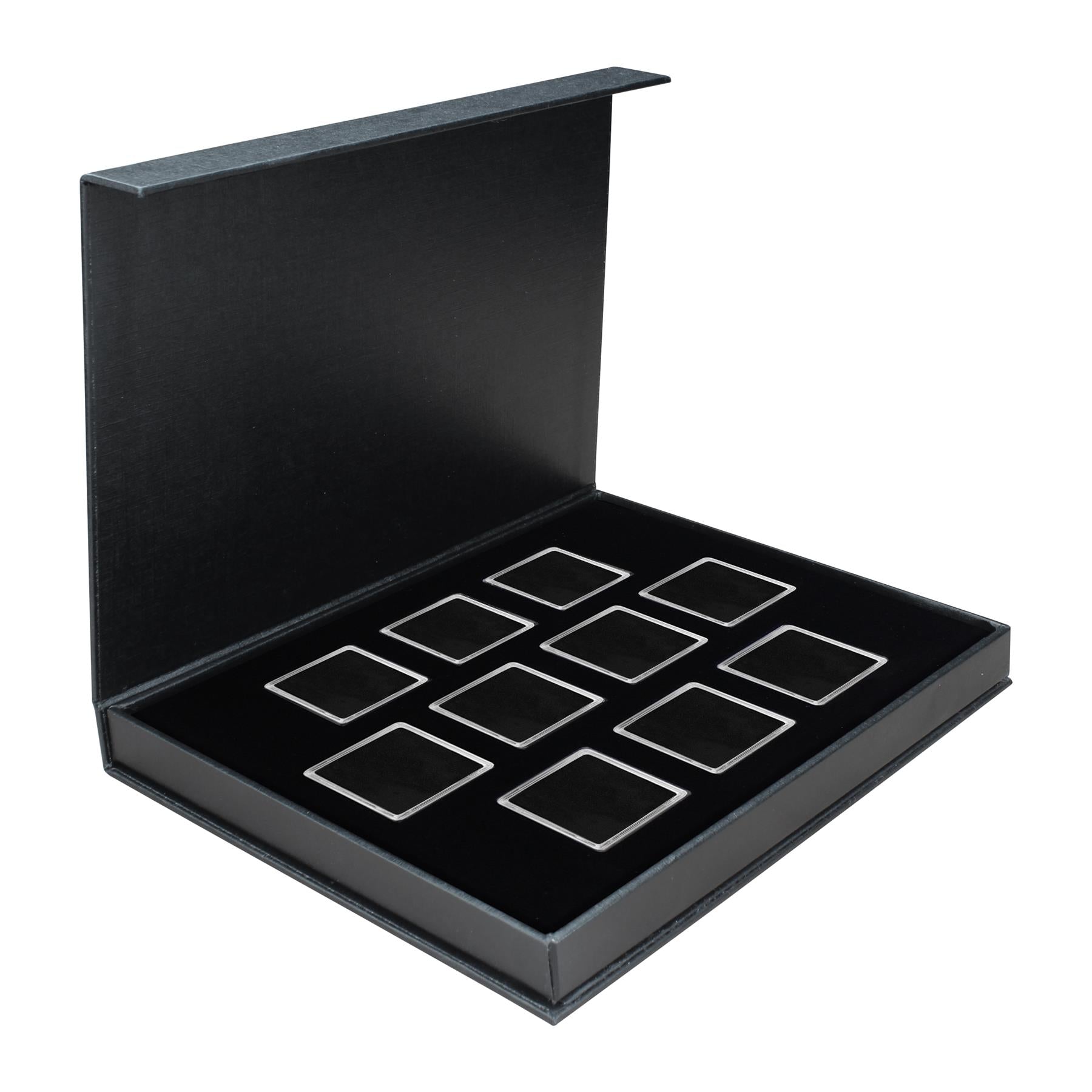 M-BOX Coin Box | Box for Presenting Coins in Square Capsules | 4 Sizes - XS to L | 12 Compartment Variations - 1 to 20