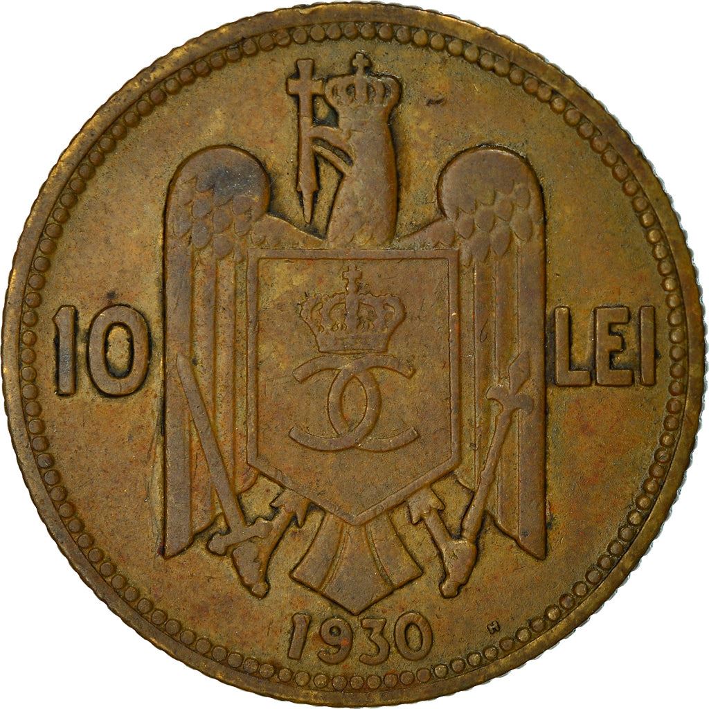 Romania | 10 Lei Coin | King Carol II | Eagle | KM49 | 1930