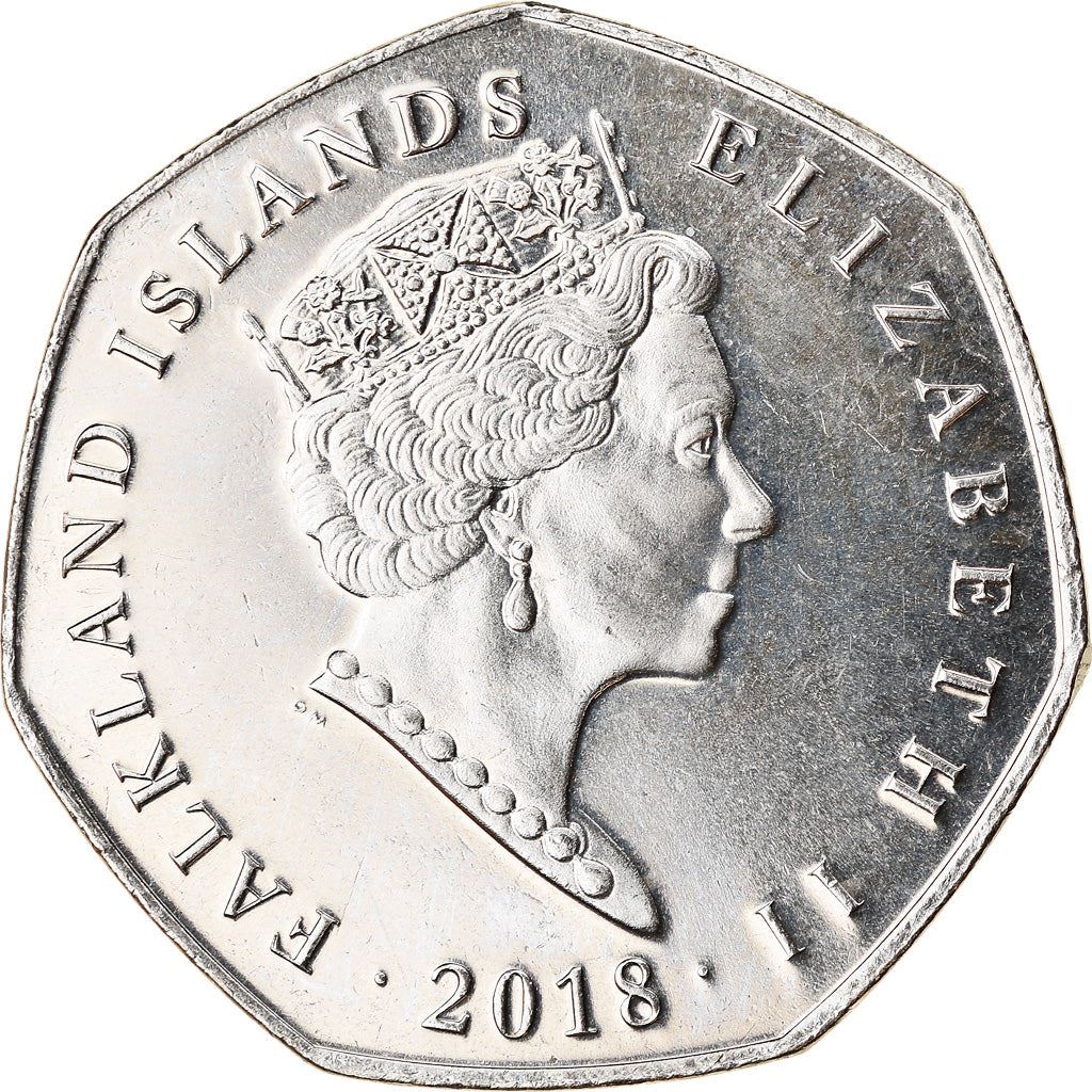Falkland Islands | 50 Pence Coin | Magellanic Penguin | Km:196.1 | 2018 - 2021