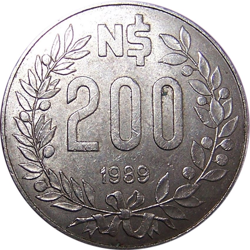 Uruguay | 200 Nuevos Pesos Coin | Liberty | KM97 | 1989