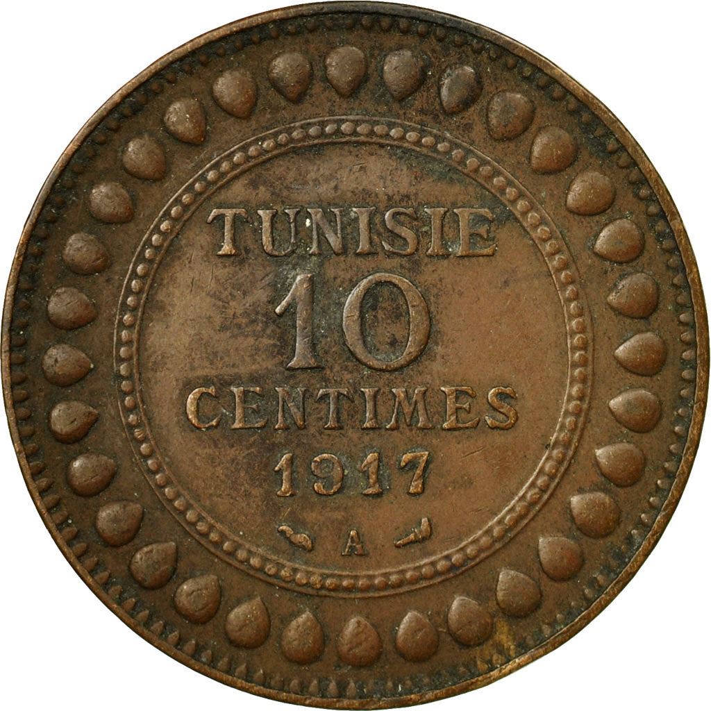 Tunisia 10 Centimes Coin | Muhammad V | KM236 | 1907 - 1918