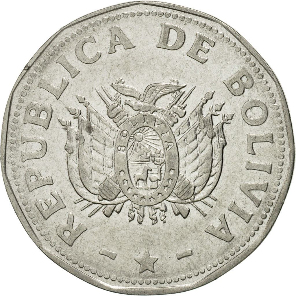 Bolivia | 2 Bolivianos | Stainless steel | KM:206.1 | 1991