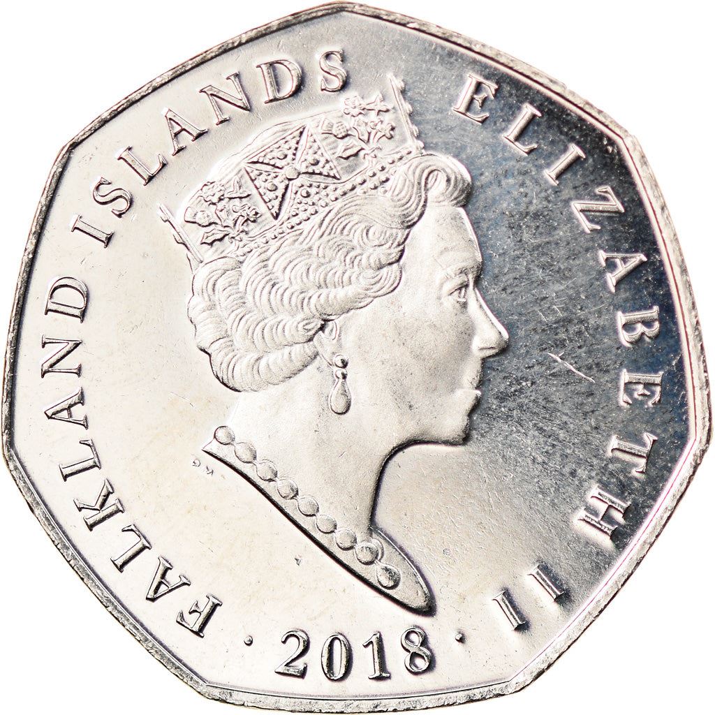 Falkland Islands | 50 Pence Coin | Gentoo Penguin | Km:194.1 | 2018 - 2021