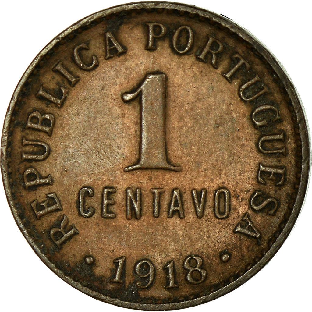 Portugal | Moneda de 1 centavo | Bronce | Escudo de armas | Esfera armilar | Km:565 | 1917 - 1922