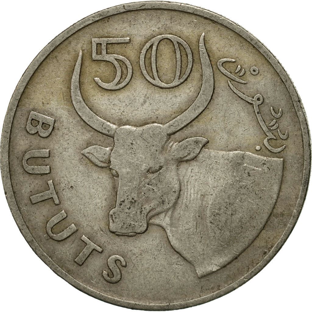 The Gambia | 50 Bututs Coin | African ox | Km:12 | 1971