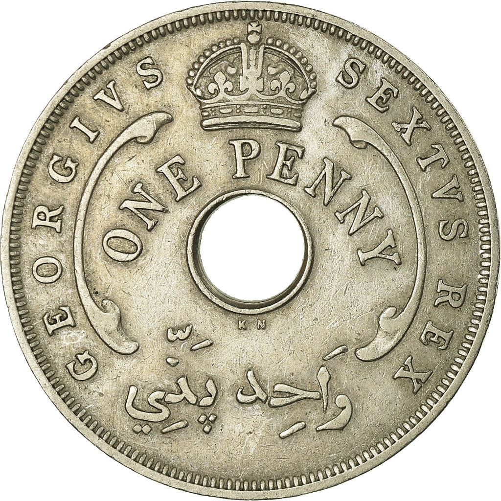 British West Africa | 1 Penny Coin | Crown | Hexagram | KM:30 | 1951