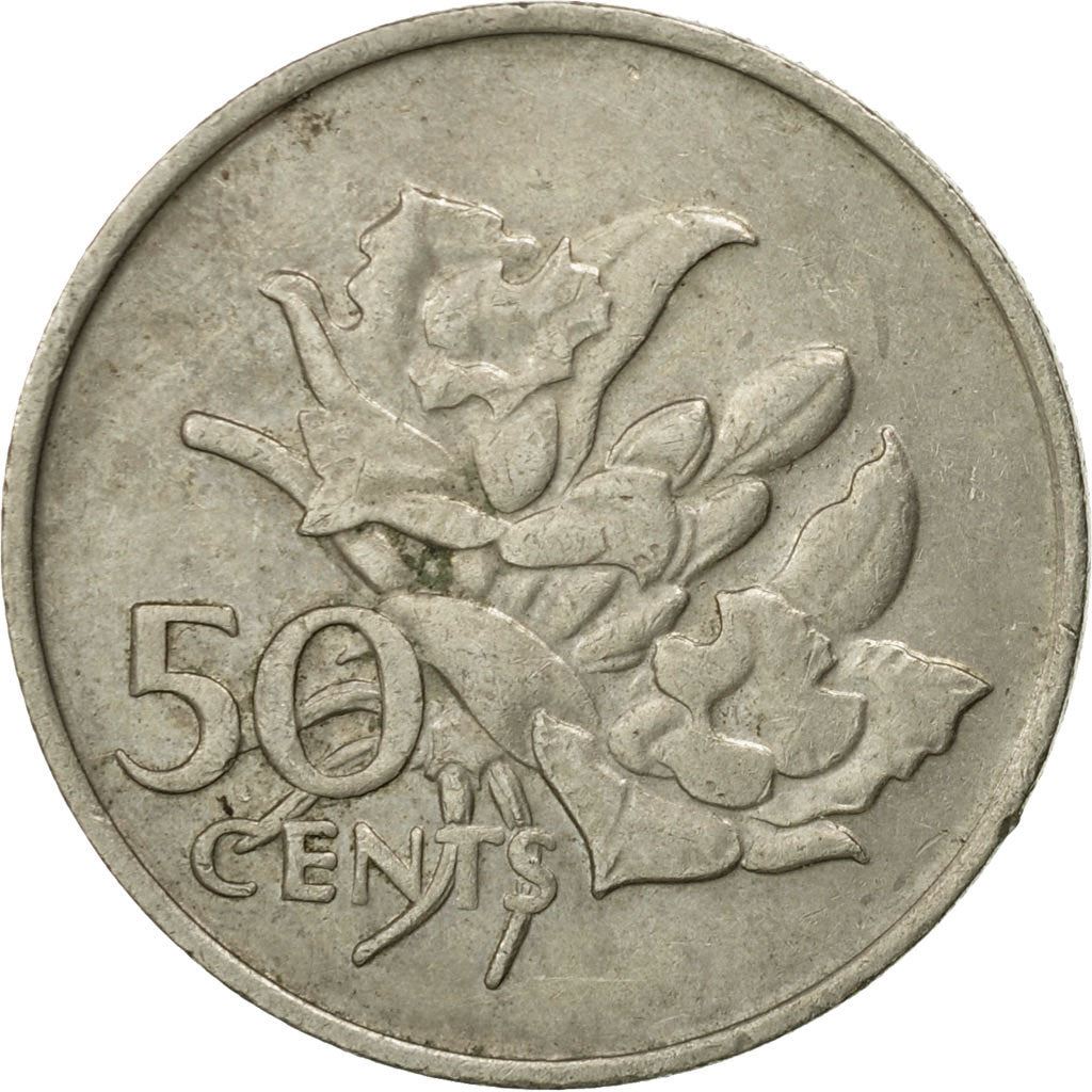 Seychelles | 50 Cents Coin | Orchid Flower | Km:34 | 1977