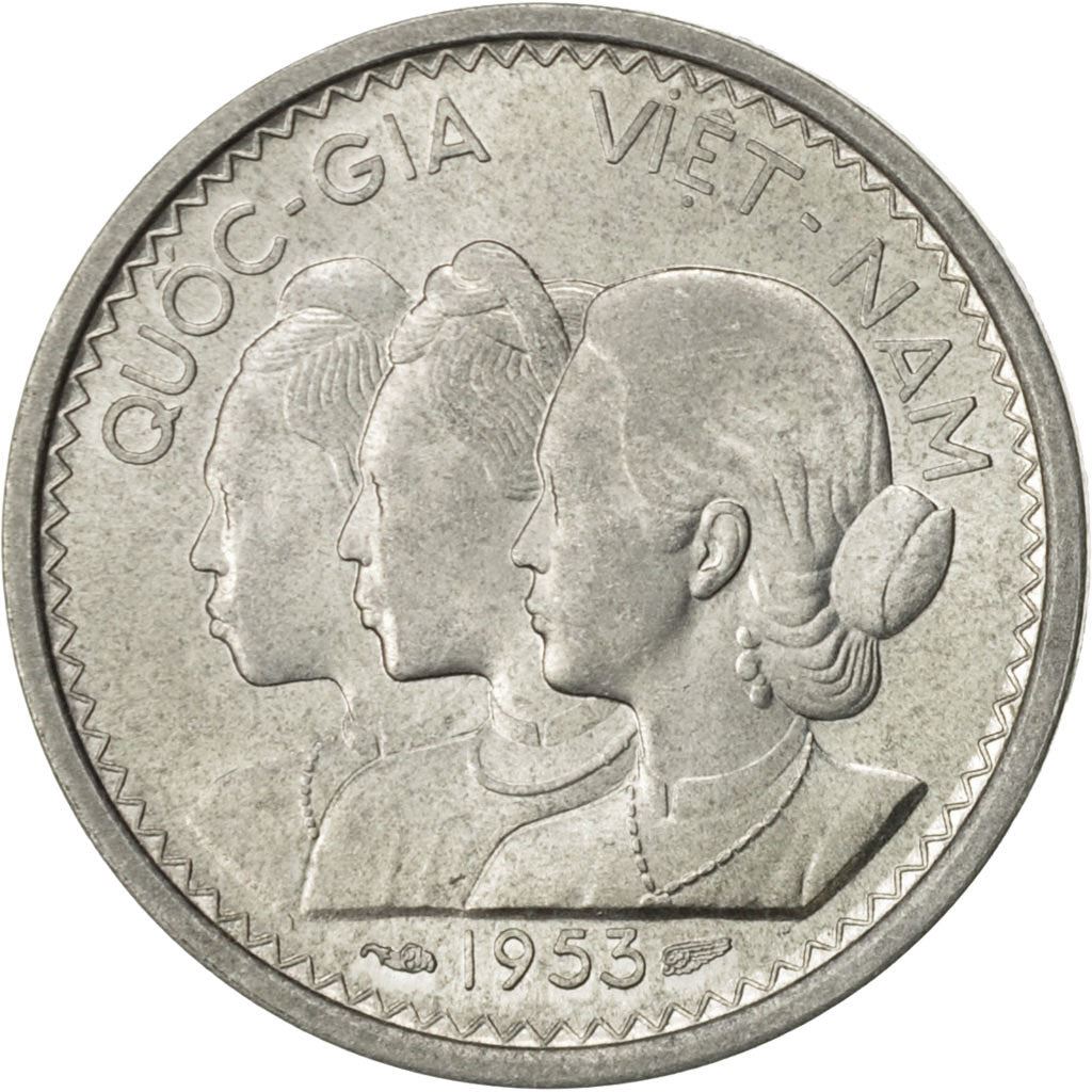 South Vietnam | 10 Su Coin | Rice plant | Km:1 | 1953