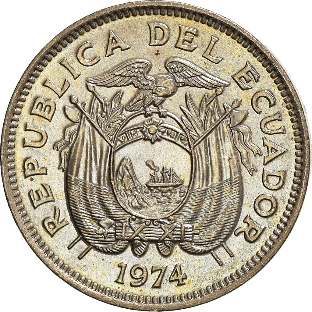 Ecuador | 20 Centavos Coin | Copper-nickel | Coat of Arms | KM:77.2 | 1974