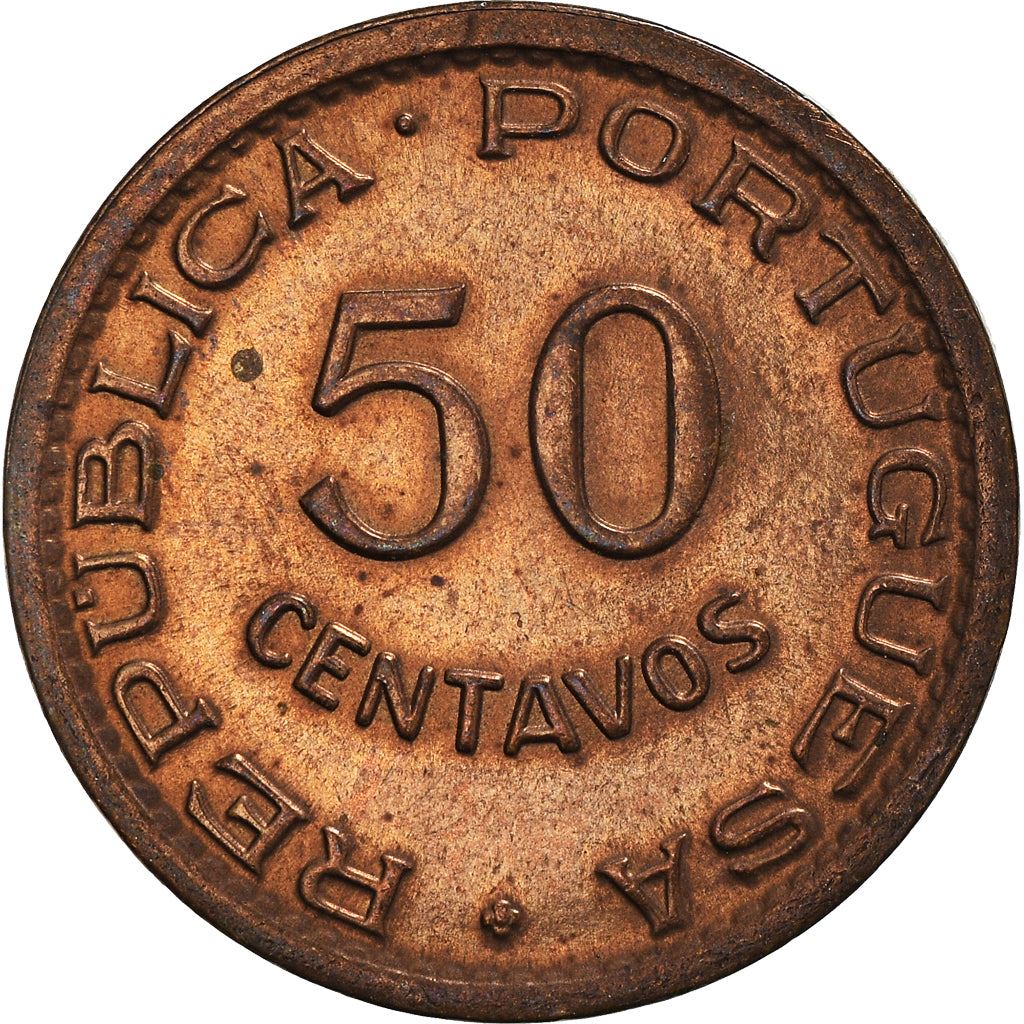 Angola | 50 Centavos Coin | Horse | Elephant | Shield | Km:75 | 1953 - 1961