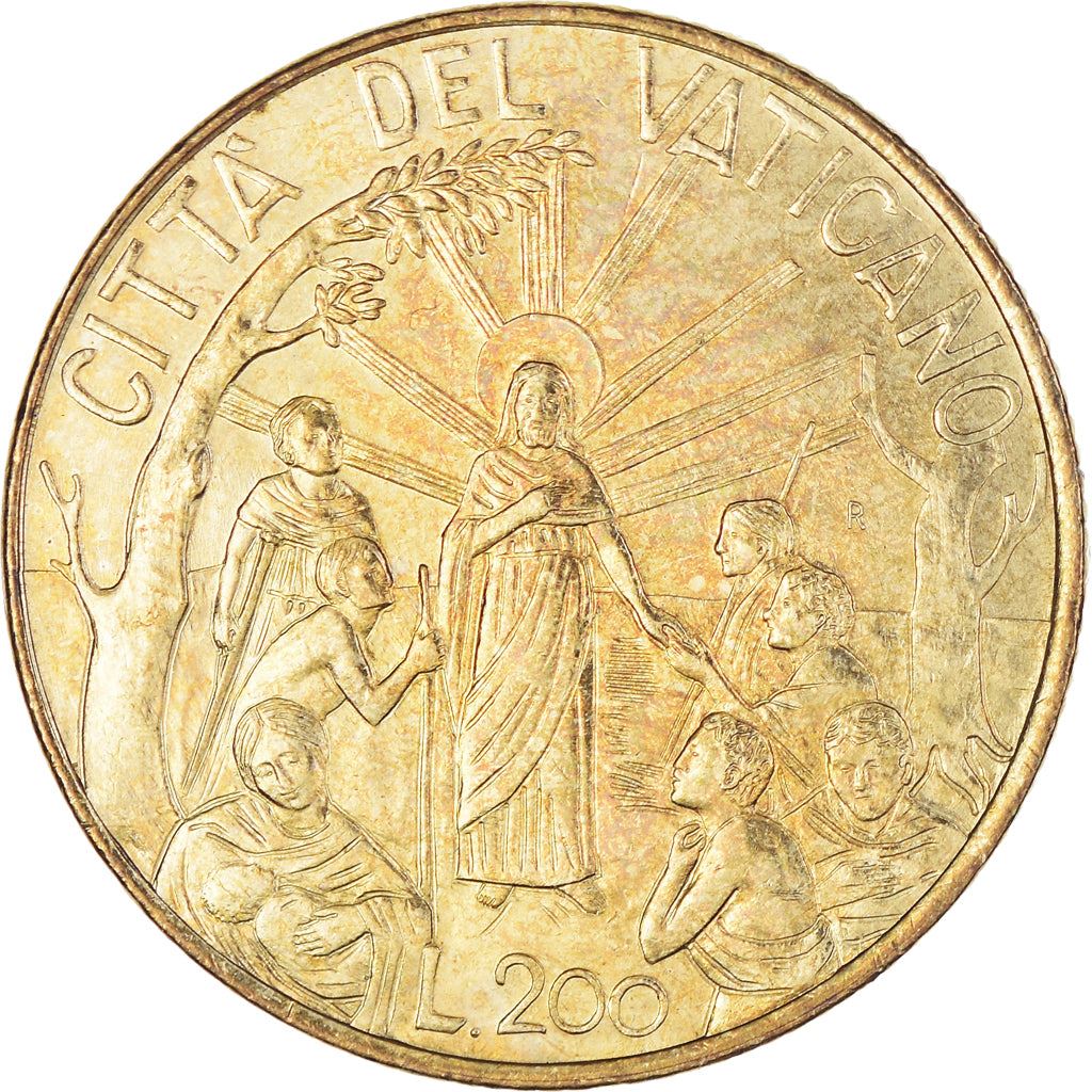 Vatican City | 200 Lire Coin | John Paul II | Km:309 | 1999