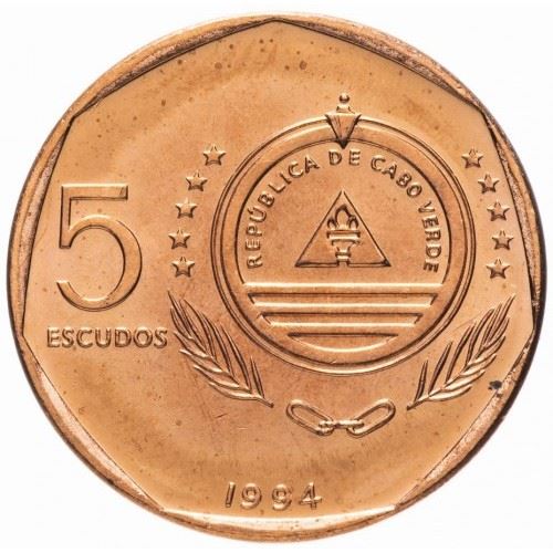 Kaapverdië 5 Escudo Munt | Tegen Heksen Bloem | KM31 | 1994