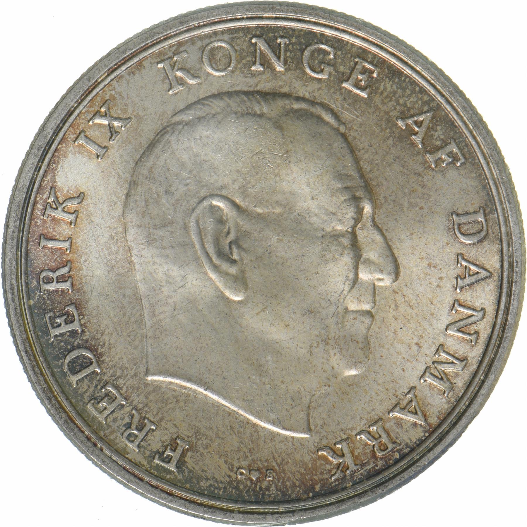 Denmark | 5 Kroner Coin | Silver | Wedding of Princess Anne Marie | KM:854 | 1964