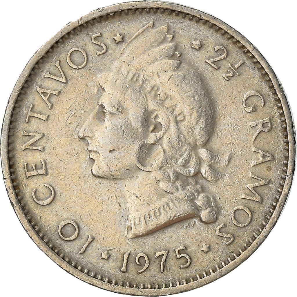 Dominican Republic | 10 Centavos Coin | Copper-Nickel | Coat of Arms | Km:19A | 1967 - 1975