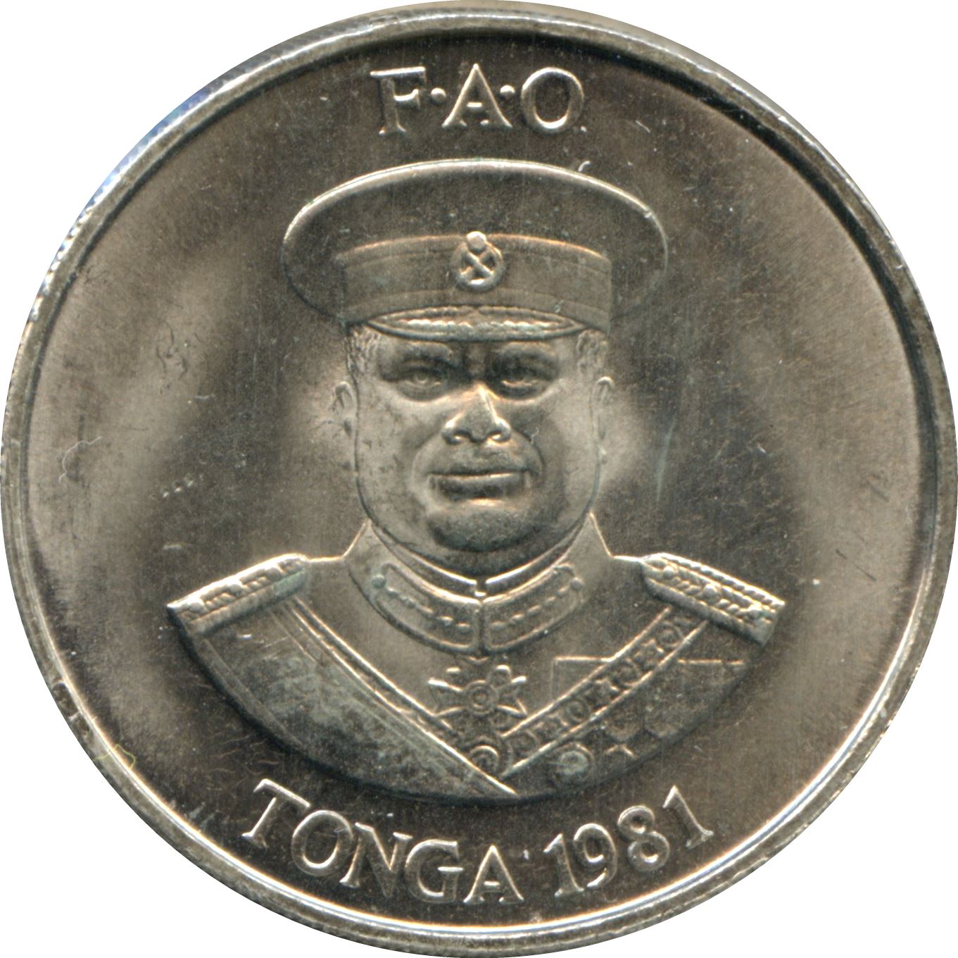 Tonga | 20 Seniti Coin | King Tupou IV | Yam | FAO | Km:70 | 1981 - 1996