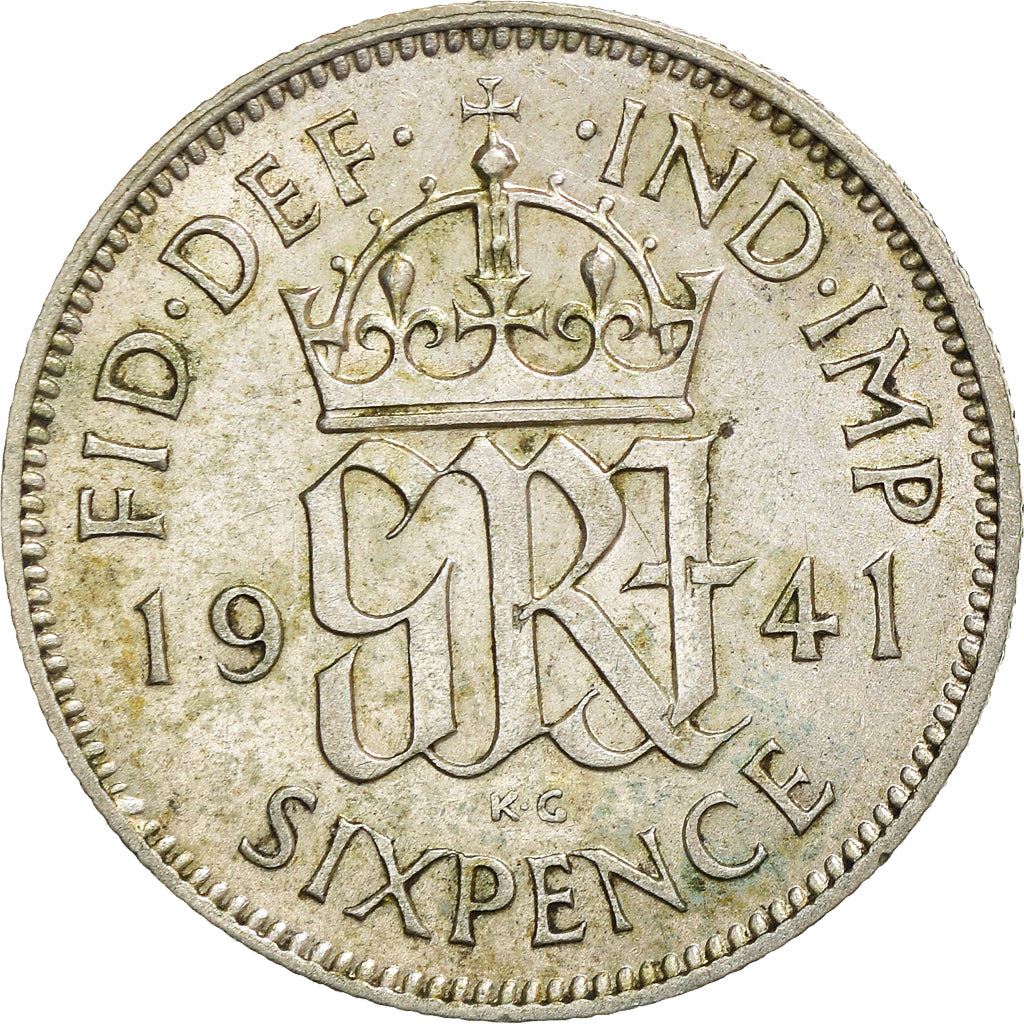 United Kingdom | 6 Pence Coin | George VI | KM:852 | 1937 - 1946
