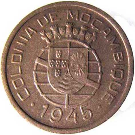 Mozambique | 50 Centavos Coin | Bundle of Arrows | Km:73 | 1945