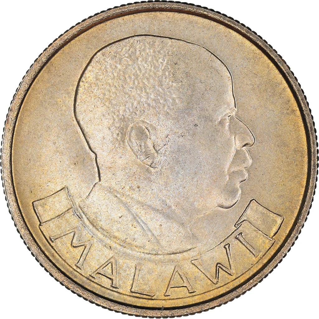 Malawi 5 Tambala Coin | Hastings Banda | Purple Heron | KM9 | 1971 - 1989