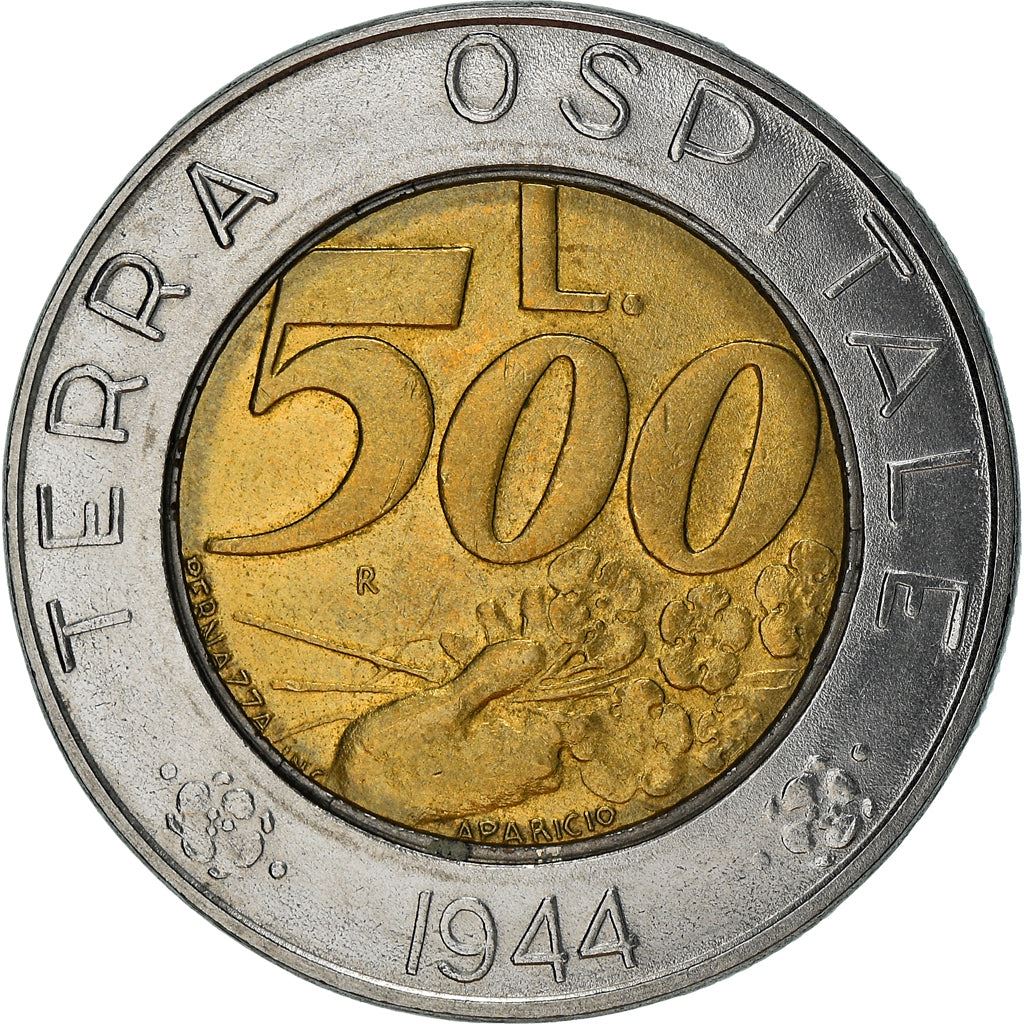 San Marino | 500 Lire Coin | Hospitable Land | Km:269 | 1991