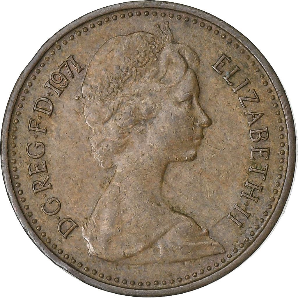 United Kingdom | 1/2 New Penny Coin | Elizabeth II | Km:914 | 1971 - 1981