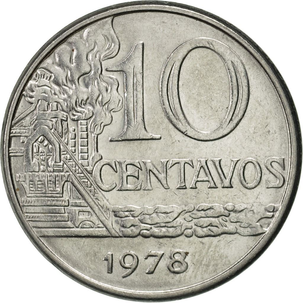 Brazil | 10 Centavos Coin | Effigy | Km:578.1A | 1974 - 1979