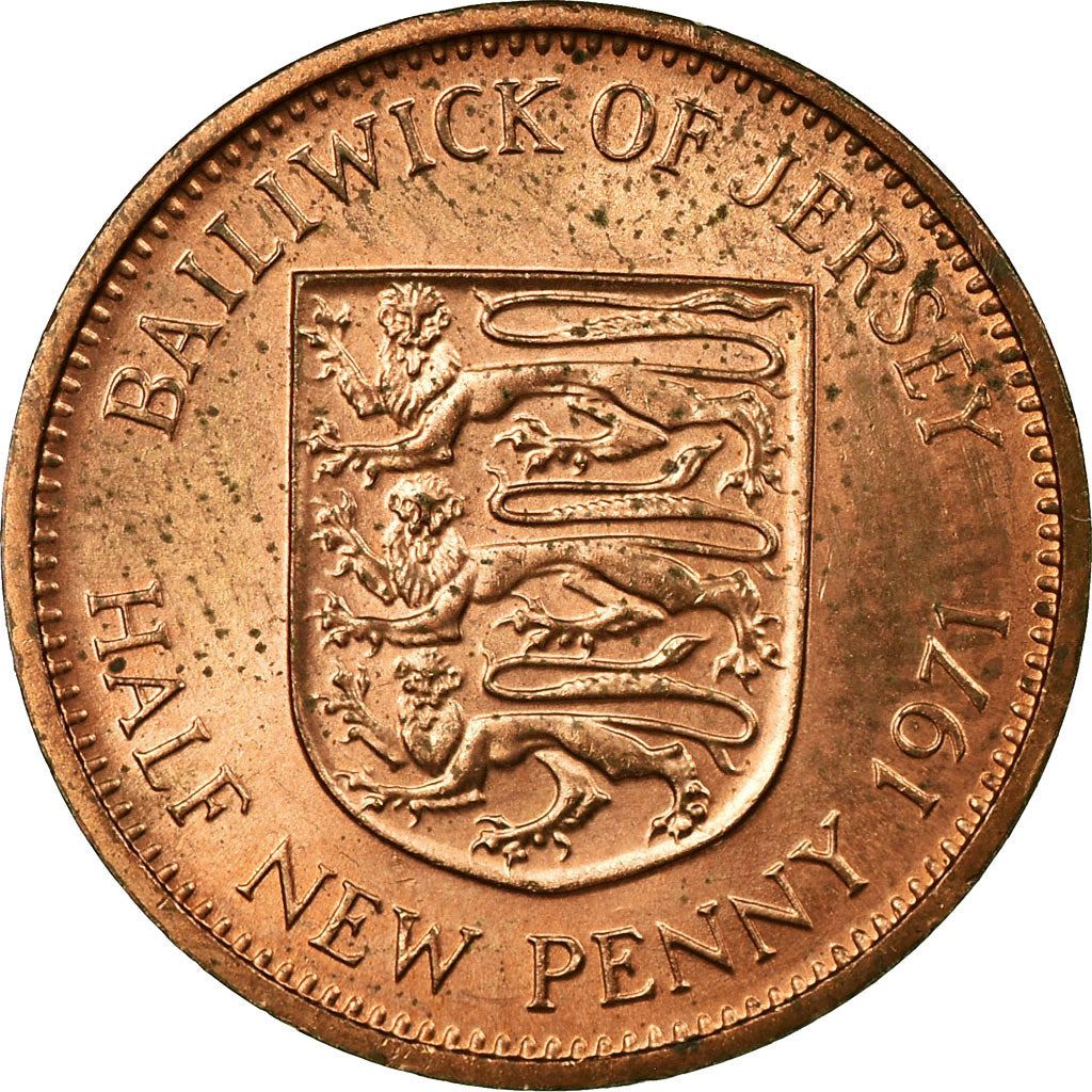 Jersey | 1/2 New Penny Coin | Elizabeth II | Km:29 | 1971 - 1980