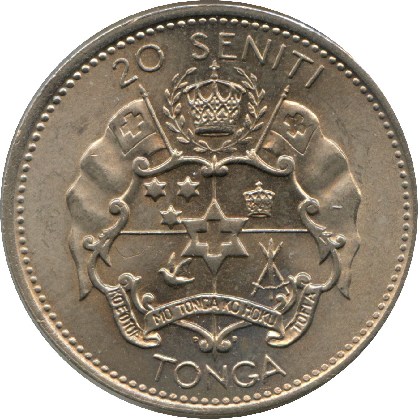 Tonga | 20 Seniti Coin | Queen Tupou III | Star | Km:8 | 1967