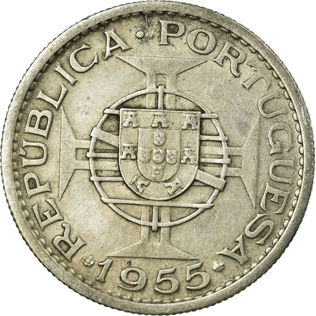Angola | 10 Escudos Coin | Horse | Elephant | Shield | Km:73 | 1952 - 1955