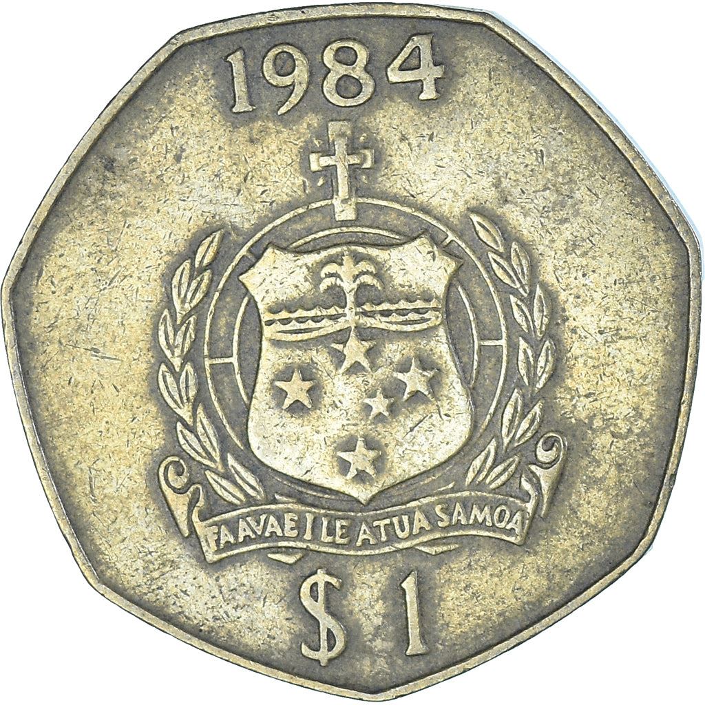 Samoa | Moneda de 1 Tala | Malietoa Tanumafili II | Cruz | Escudo | KM:57 | 1984 - 1987