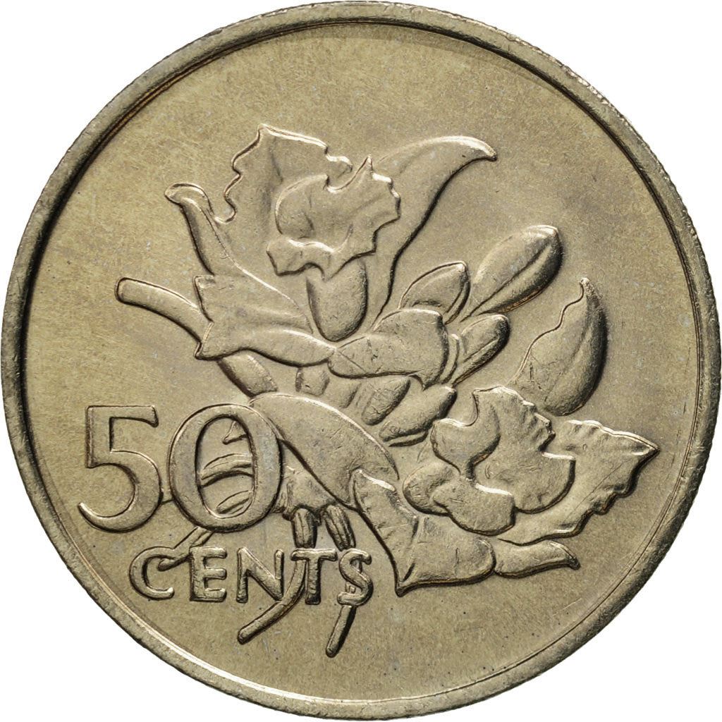 Seychelles | 50 Cents Coin | Orchid Flower | Km:34 | 1977