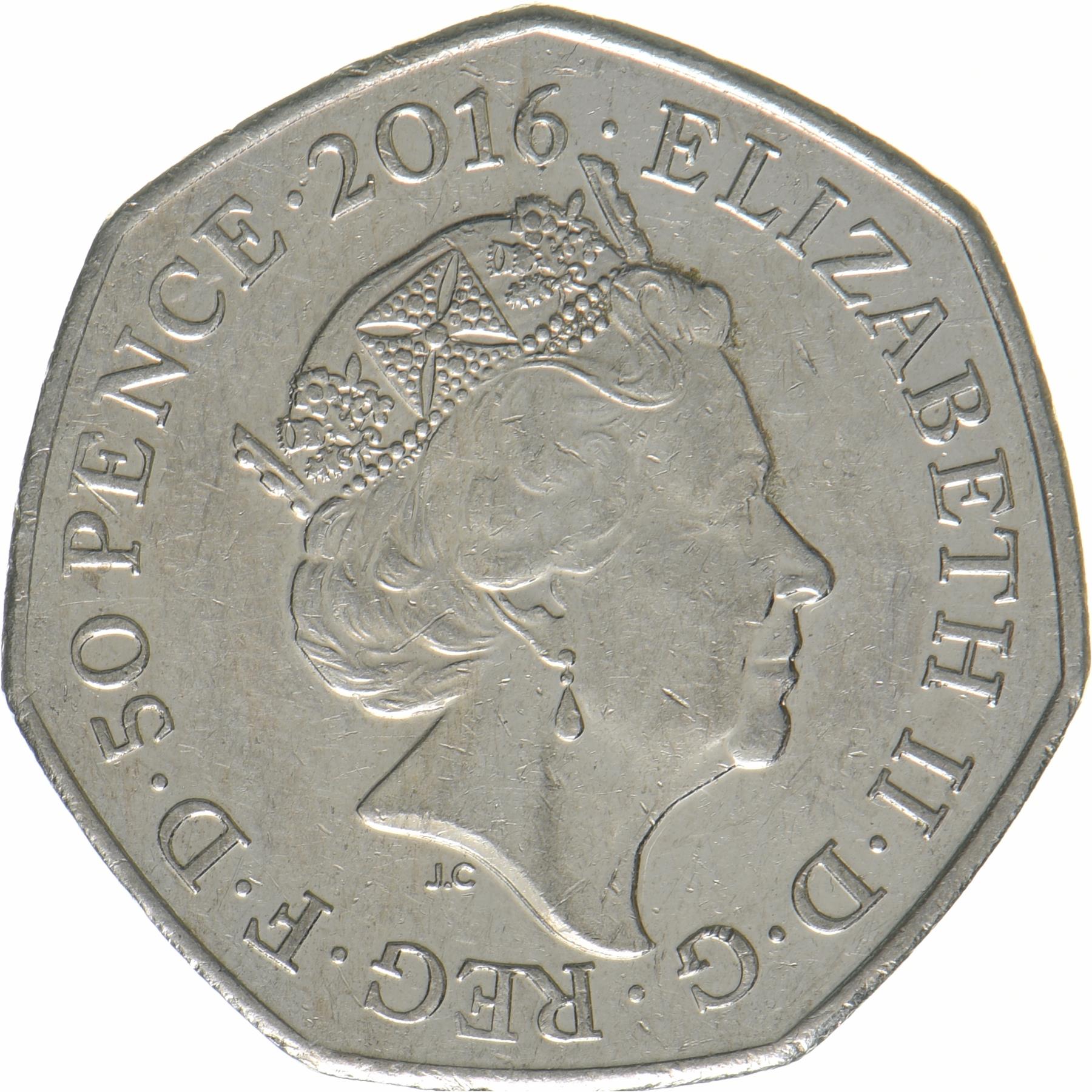 United Kingdom | 50 Pence Coin | Peter Rabbit | KM:1371 | 2016