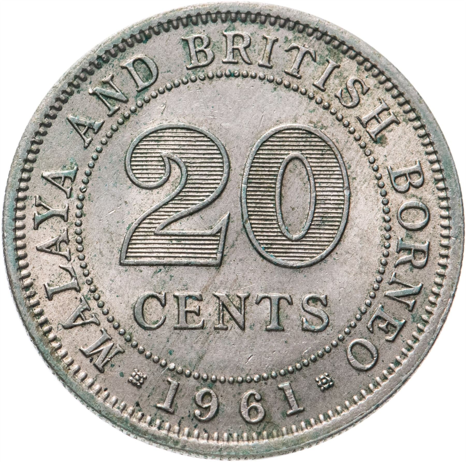Malaya and British Borneo | 20 Cents Coin | Elizabeth II | Km:3 | 1954 - 1961