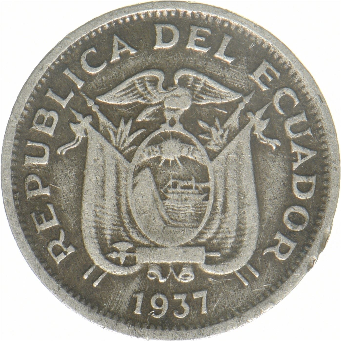 Ecuador | 5 centavos-mønt | nikkel | KM:75 | 1937