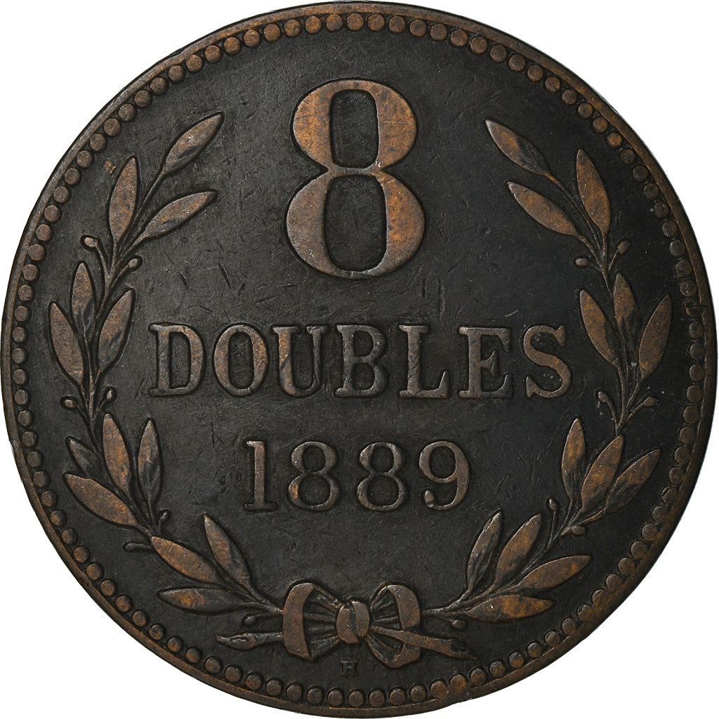 Guernsey 8 Doubles Coin | KM7 | 1864 - 1911