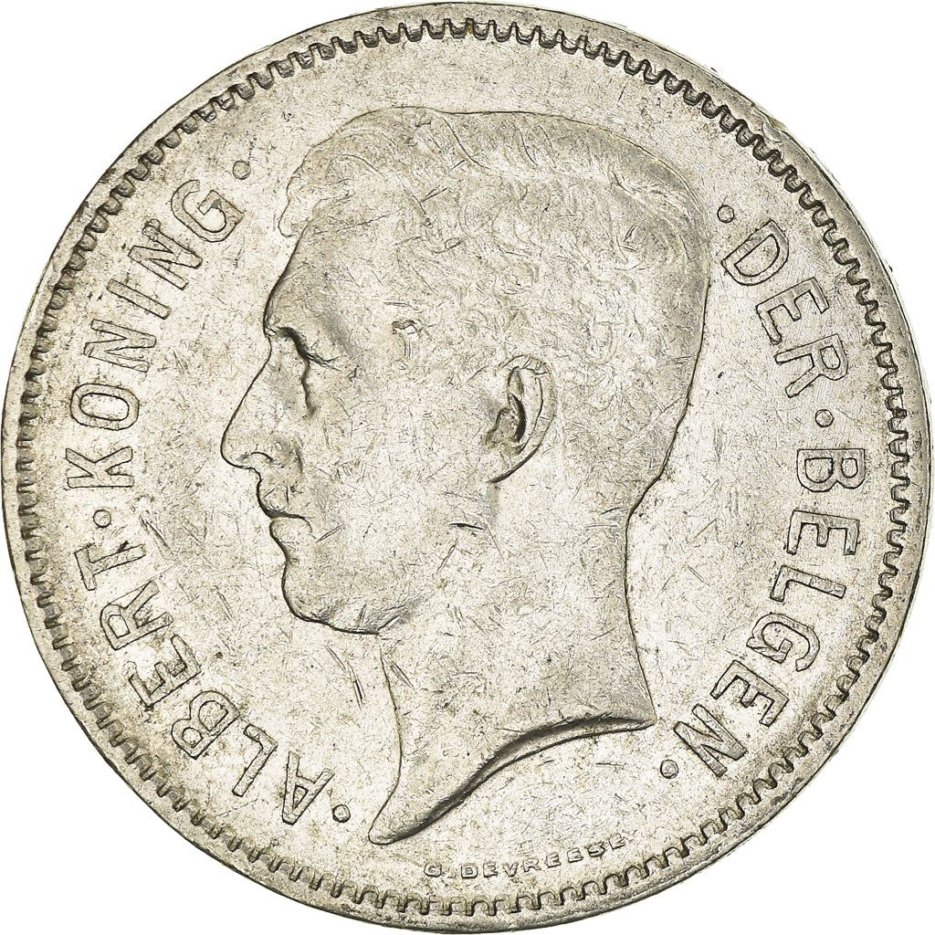 Belgian 1 Belga / 5 Francs Coin | Albert I Belgie | Star | Olive | KM98 | 1930 - 1933